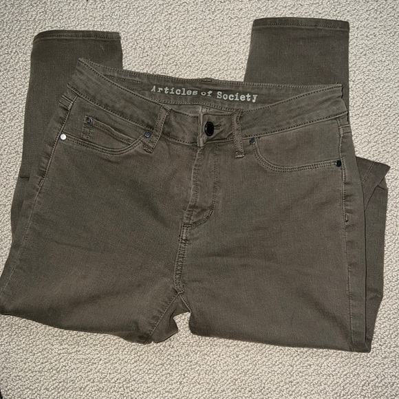 Articles of Society army green skinny jeans - Picture 1 of 8
